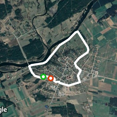 Narew walking route map in Nowogród