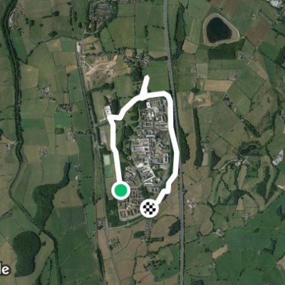 Lancaster University walking route map in Ellel