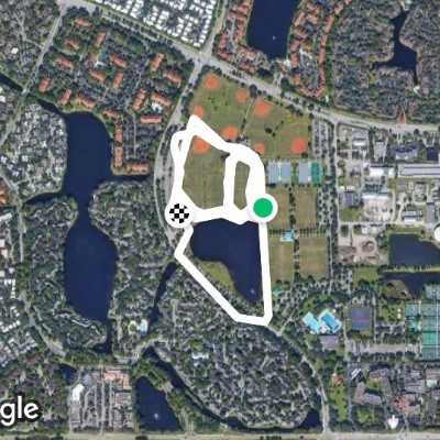 Plantation Central Park walking route map in Plantation