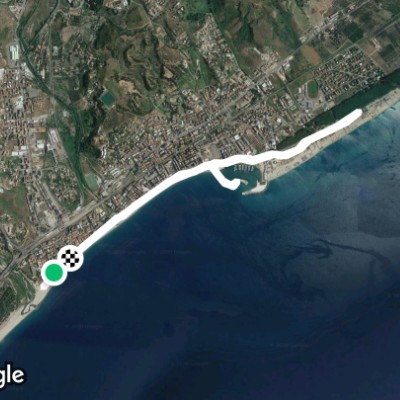 Walk promenade of catanzaro lido walking route map in Catanzaro