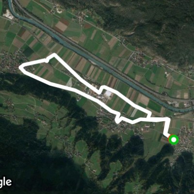 Walking round walking route map in Pettnau