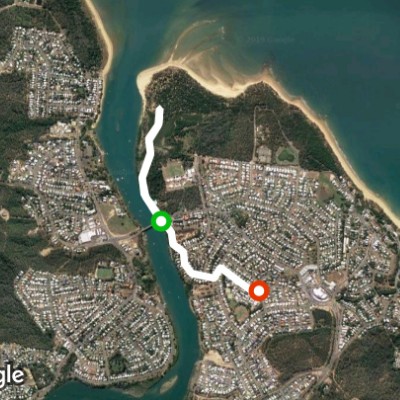 Canoe Point Environmental Park walking route map in Boyne Island