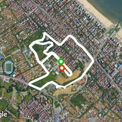 Riccione park area walking route map in Riccione