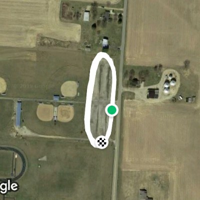 Lockbourne Eastern Road Park and Recreation walking route map in Ashville