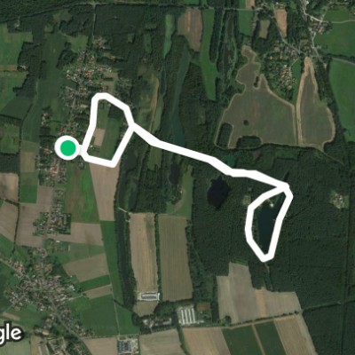 Dorfstrasse, Schwarzer Weg, Waldsee Gross-Düben walking route map in Groß Düben