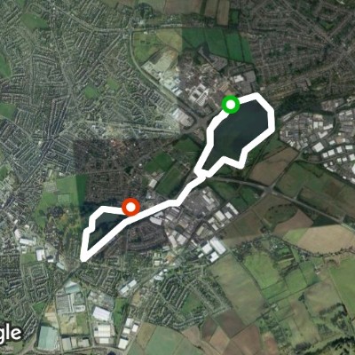 Kings mill reservoir and sutton lawn walk walking route map in Mansfield