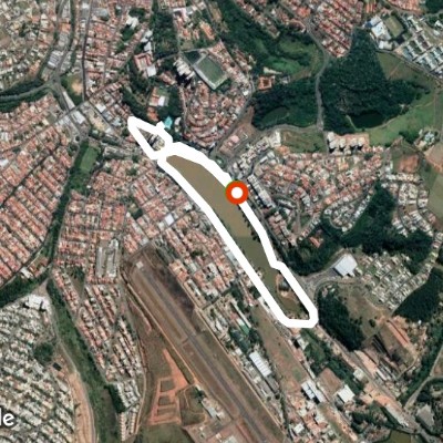 Taboão Lake walking route map in Bragança Paulista