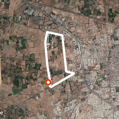 New Panchvati Roundabout walking route map in Kalol