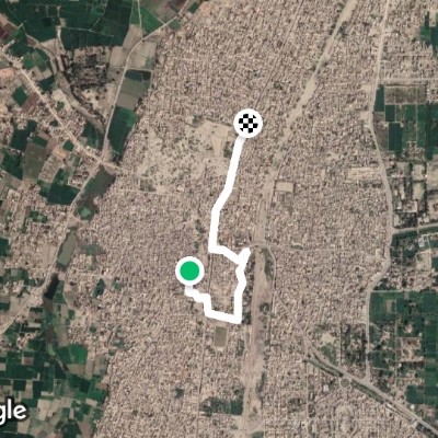 Gadola-bazaar walking route map in Bhakkar