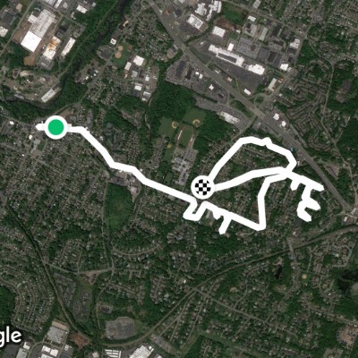 Wilmore Park (start) walking route map in Woodland Park