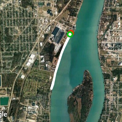 Lovely river boardwalk walking route map in Corunna