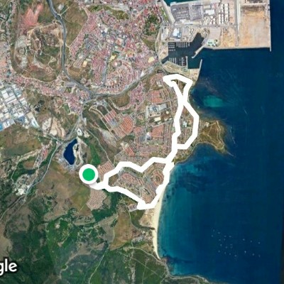 Getares Beach walking route map in Algeciras
