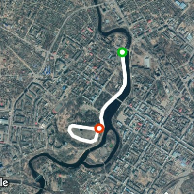 Fortress walking route map in Velikiye Luki