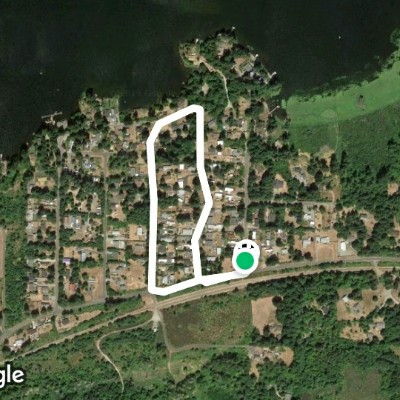 Offut Lake Road Southeast walking route map in Rainier