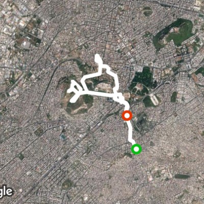 Acropolis walking route map in Imittos