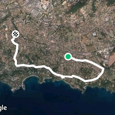 Toulon-Hyères Cycling Trail walking route map in La Garde