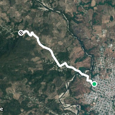 Comapala - Bella Vista (ascent) walking route map in Frontera Comalapa