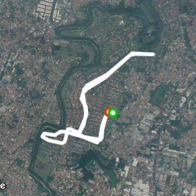 Kemang 5k walking route map in Bekasi
