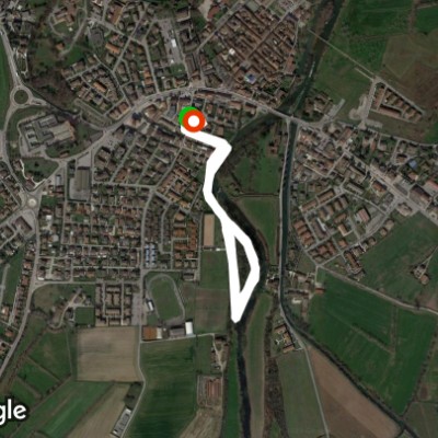 Park of the mincio walking route map in Goito