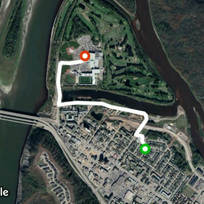 Hardin Street walking route map in Fort McMurray