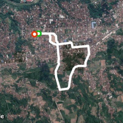 Rice fields walking route map in Banjarnegara