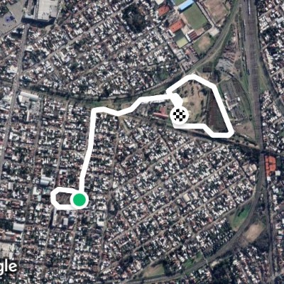 Finky municipal park walking route map in José Marmol