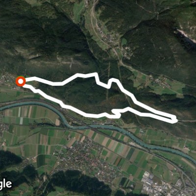 Interval training, difficult walking route map in Pettnau