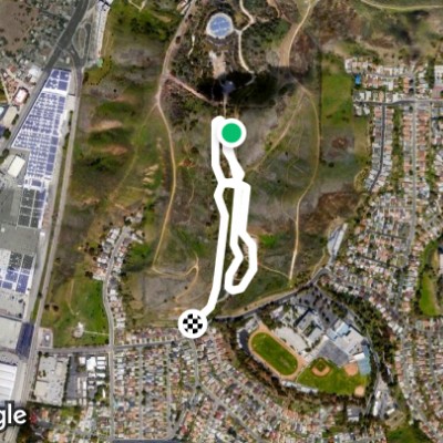 Ascot Hills Park walking route map in Monterey Park