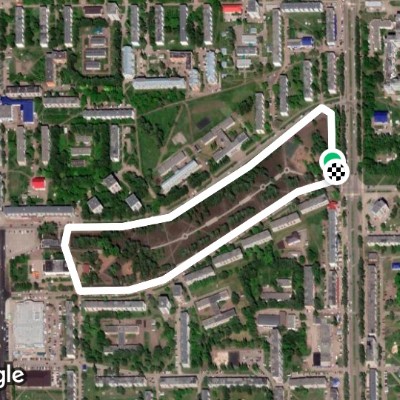 Cosmonauts Boulevard walking route map in Salavat
