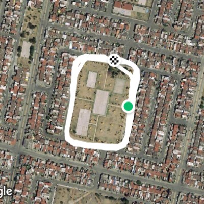 Petunias Park walking route map in San Pablo de las Salinas