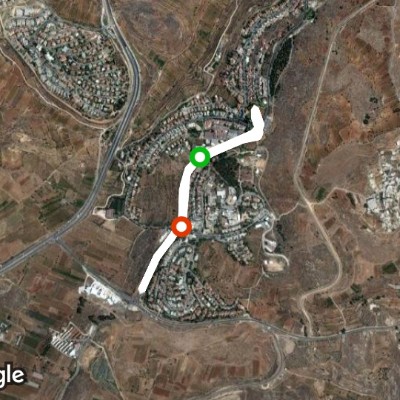 Efrat entrence 5 km walking route map in Efrat