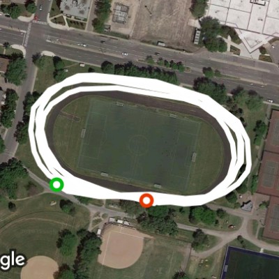 Parc Daniel-Johnson walking route map in Boucherville