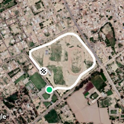Rajiv Gandhi Stadium, Hanumangarh Junction walking route map in Hanumangarh