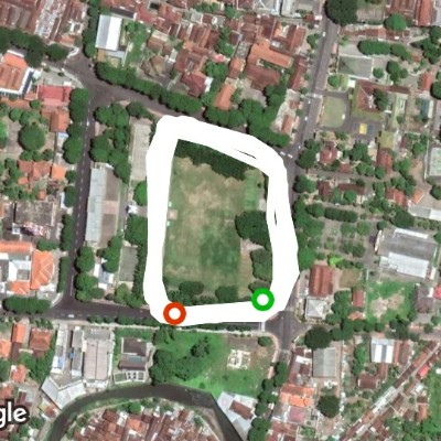 Blambangan Park walking route map in Banyuwangi