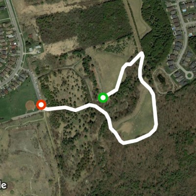 Harmony Valley Park walking route map in Courtice