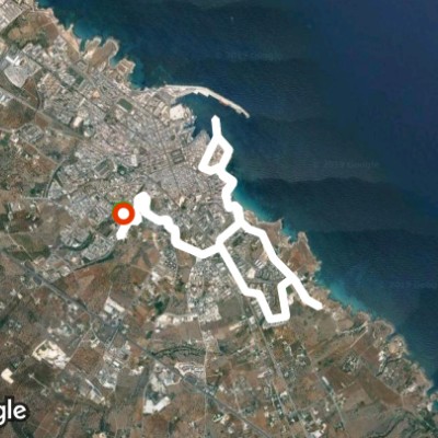 Port walking route map in Monopoli