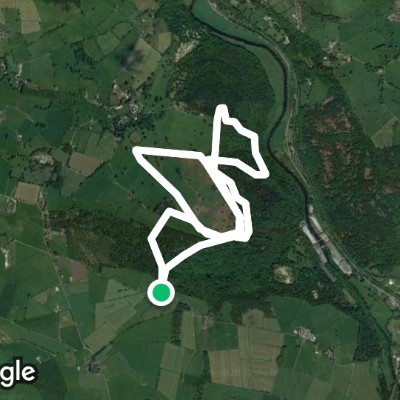 Peat Pits Wood walking route map in Ambergate