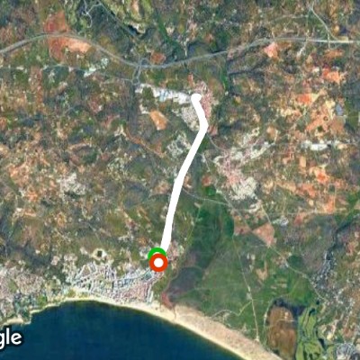 Pearly frame walking route map in Pêra