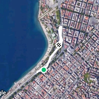 Via Marina (RC) walking route map in Reggio Calabria