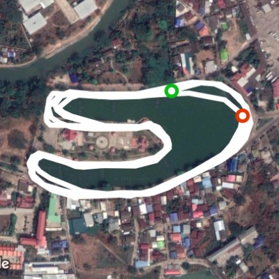 Khud Nam Gin walking route map in Kalasin