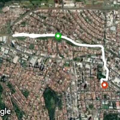 Archbishop Dom Geraldo Fernandes Avenue walking route map in Londrina