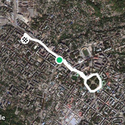 Botanical Nature Monument "Chestnut Alley" walking route map in Poltava