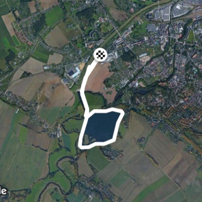Lake Glauchau walking route map in Glauchau