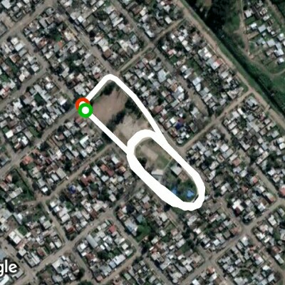 El Jaguel Sports Field walking route map in Luis Guillon