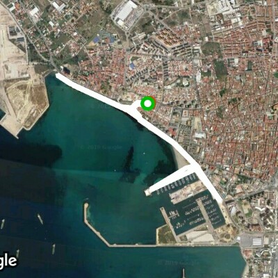 Boardwalk of the line walking route map in La Línea de la Concepción