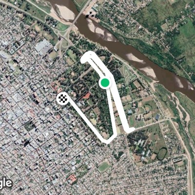 Aguirre Park walking route map in Rubia Moreno