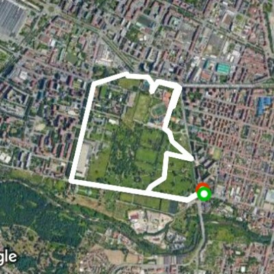 Colonnetti park walking route map in Moncalieri
