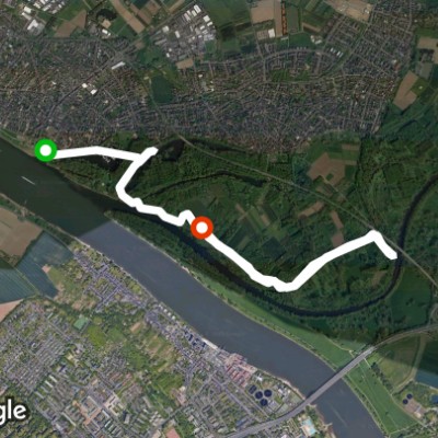 From Mondorf to the Sieg ferry walking route map in Troisdorf