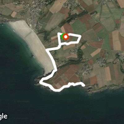 Porslous strike walking route map in Telgruc-sur-Mer