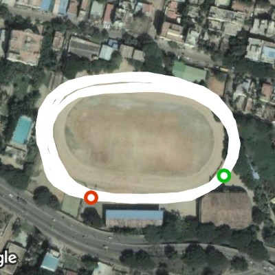 Salem Stadium walking route map in Salem